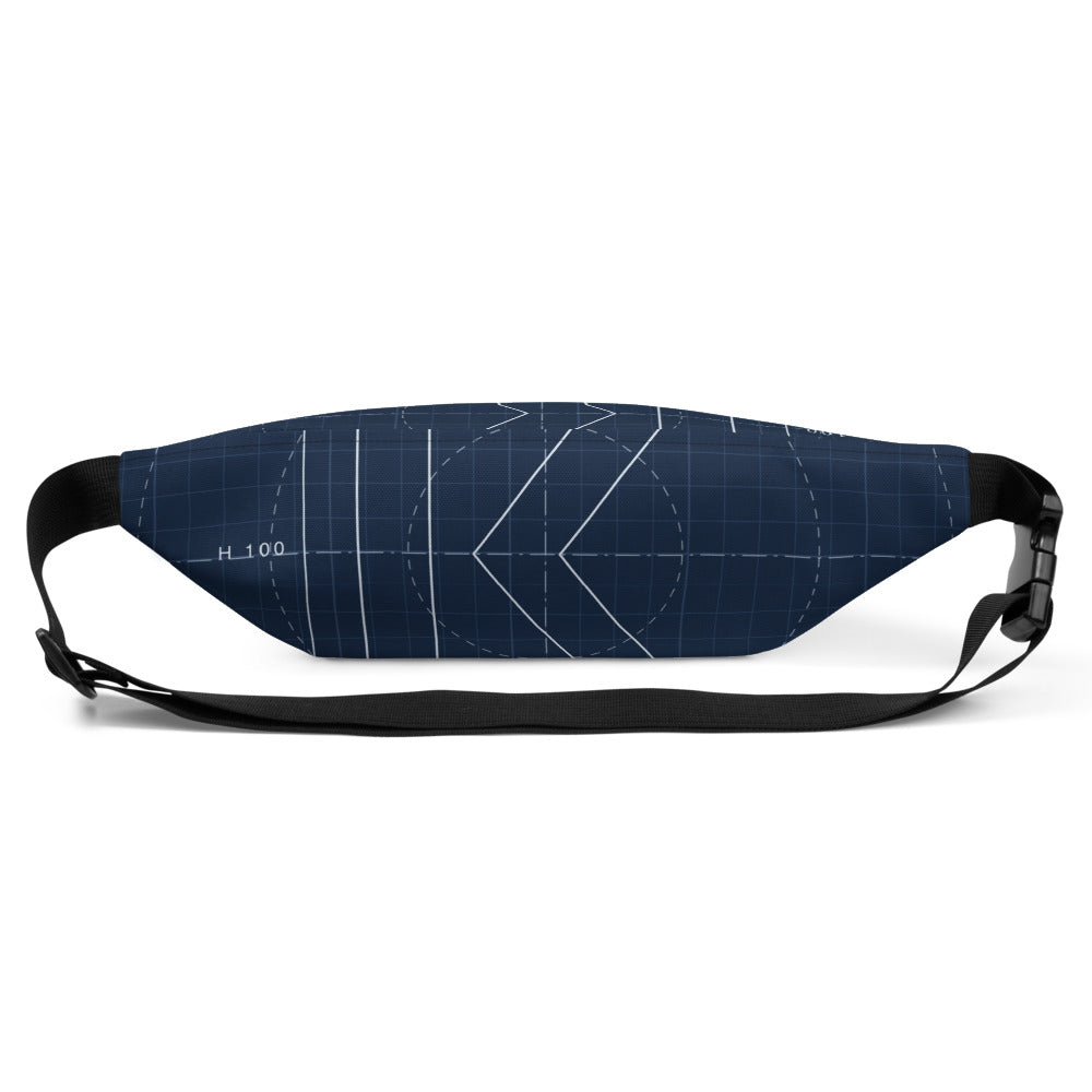 Blueprint Tide Waist Bag by KAIVRE, back. Edition number shown is an example.