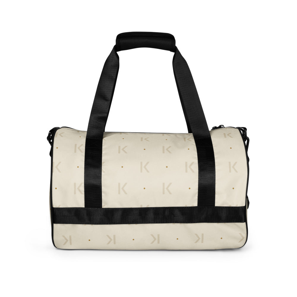 Open K Bone Studio Gym Bag by KAIVRE, back. Edition number shown is an example.