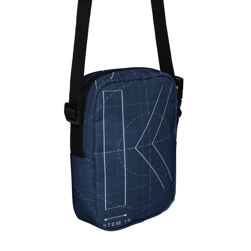 Blueprint Field Crossbody by KAIVRE, back. Edition number shown is an example.