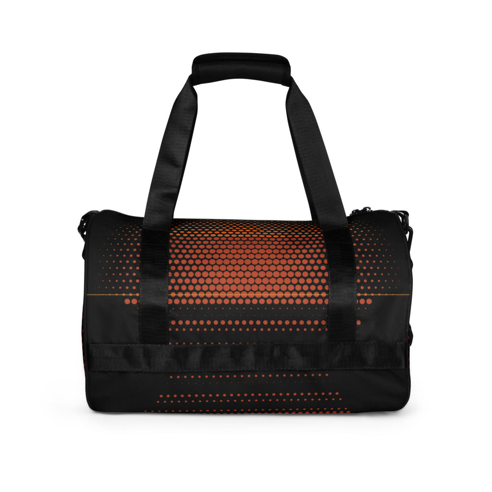Sundown Studio Gym Bag by KAIVRE, back. Edition number shown is an example.
