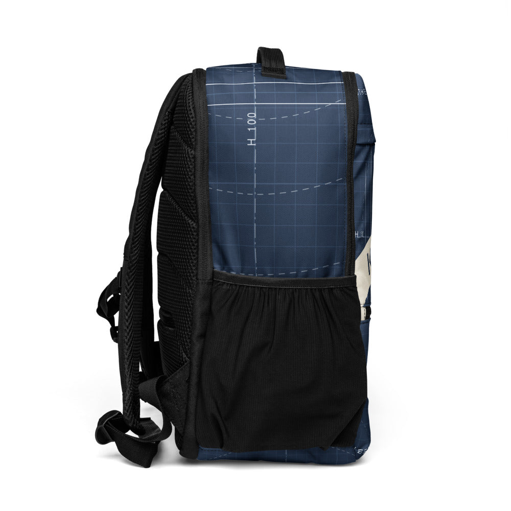 Blueprint Keeper Pack, side profile from the left