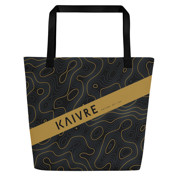 Tide Lines Market Tote by KAIVRE, front. Edition number shown is an example.