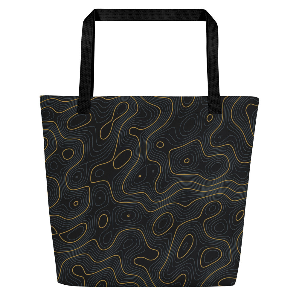 Tide Lines Market Tote by KAIVRE, back. Edition number shown is an example.