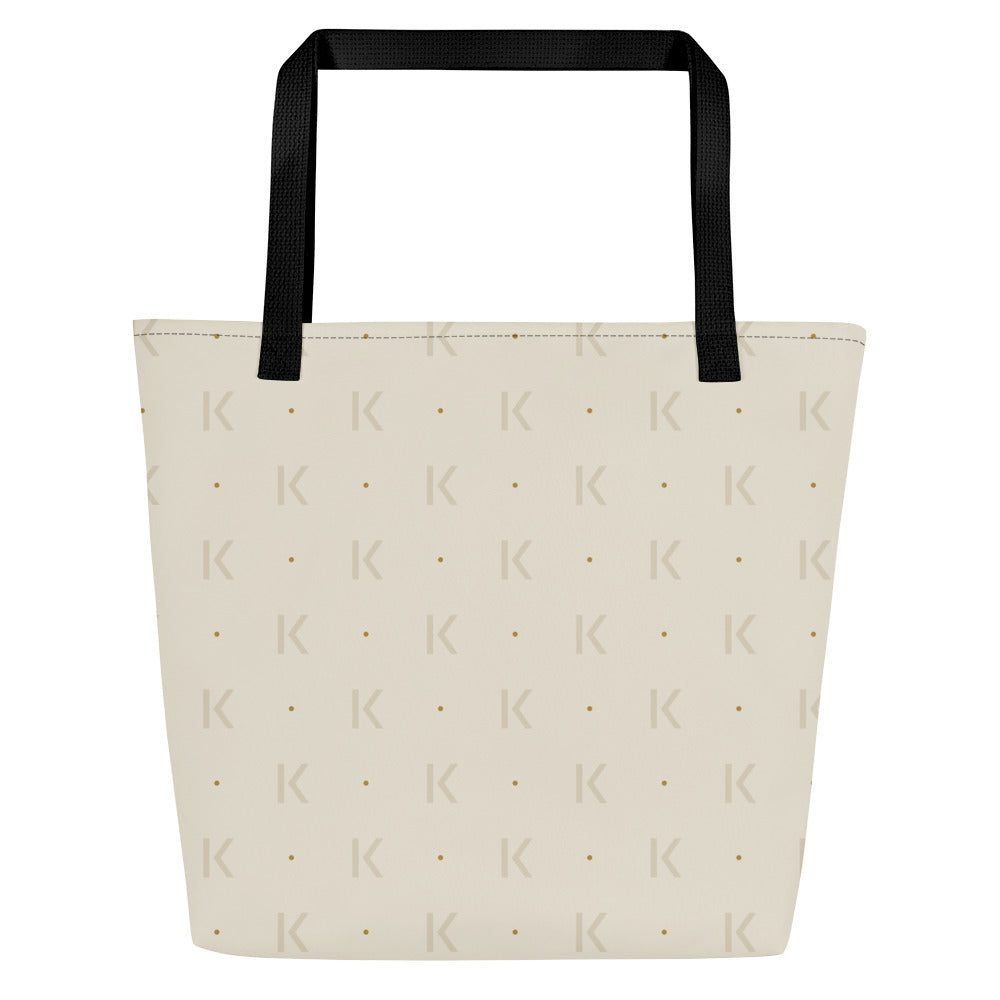Open K Bone Market Tote by KAIVRE, back. Edition number shown is an example.