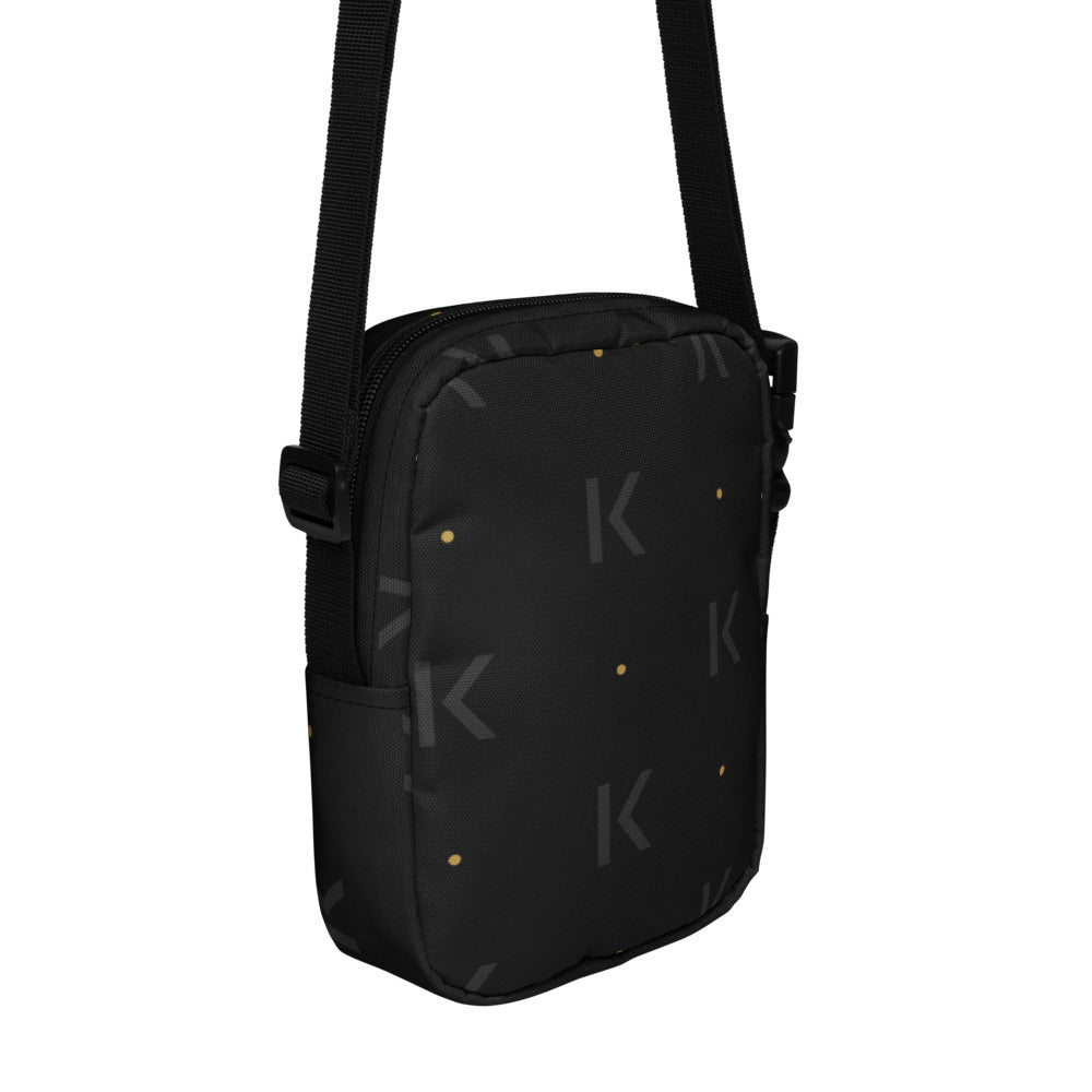 Open K Obsidian Field Crossbody by KAIVRE, side. Edition number shown is an example.