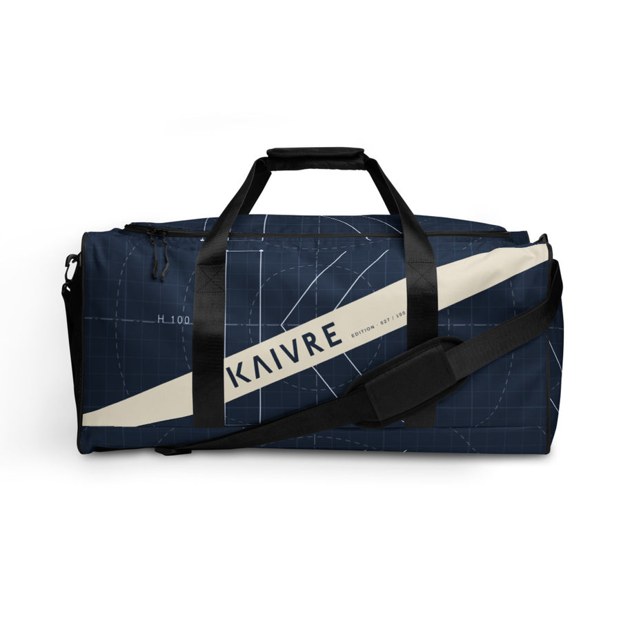 Blueprint Harbor Duffle by KAIVRE, front. Edition number shown is an example.
