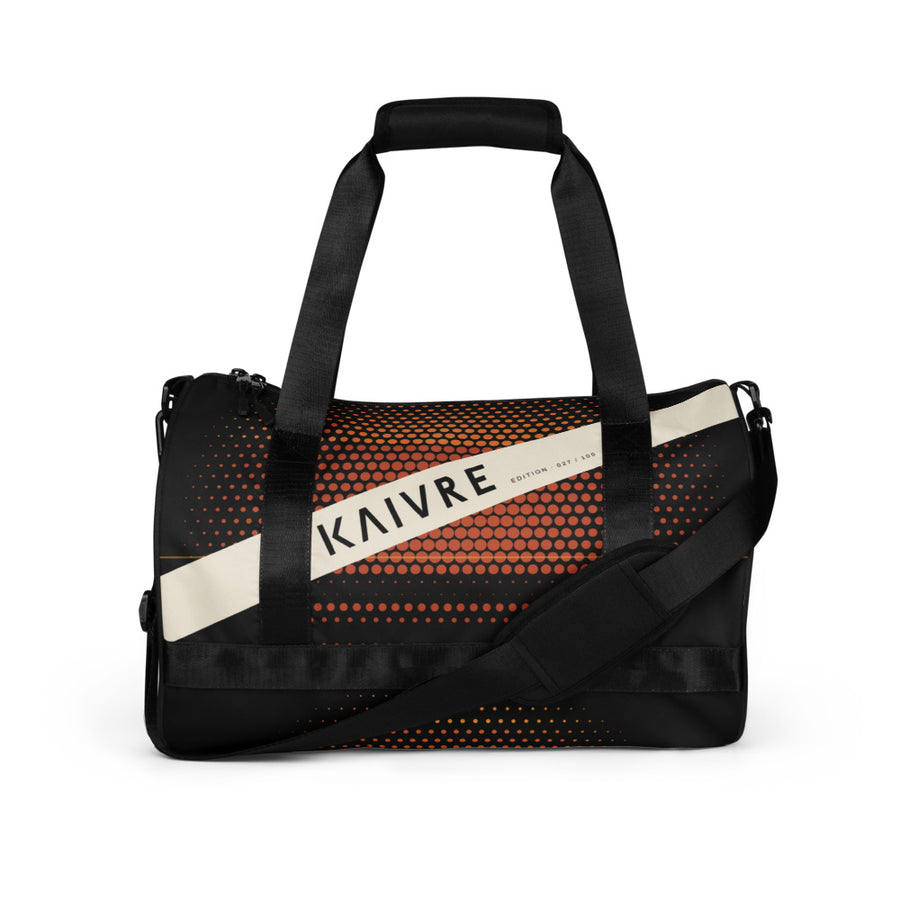 Sundown Studio Gym Bag by KAIVRE, front. Edition number shown is an example.