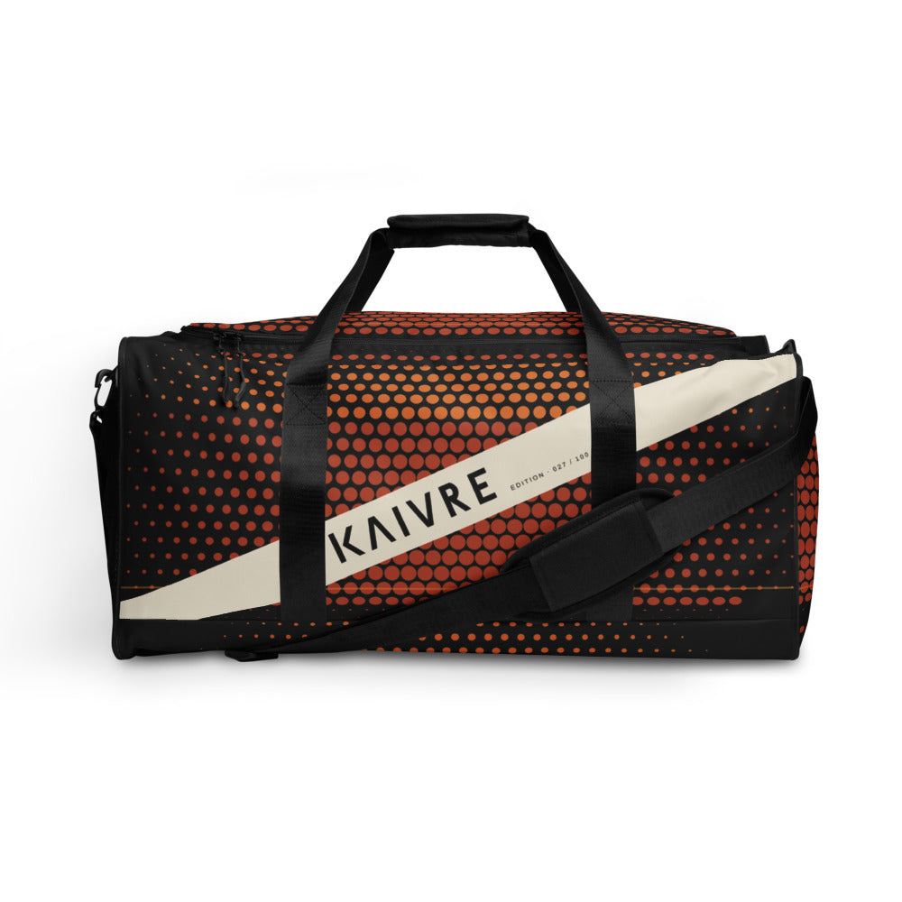 Sundown Harbor Duffle by KAIVRE, front. Edition number shown is an example.