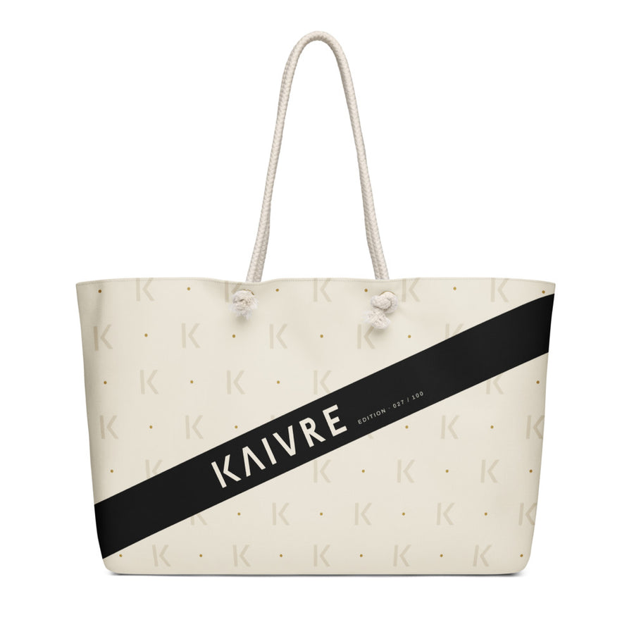 Open K Bone Weekender by KAIVRE, front. Edition number shown is an example.