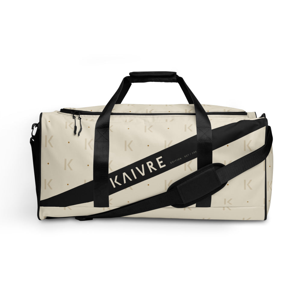 Open K Bone Harbor Duffle by KAIVRE, front. Edition number shown is an example.