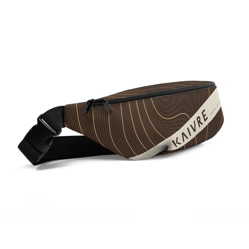 Grain Tide Waist Bag by KAIVRE, three-quarter view. Edition number shown is an example.