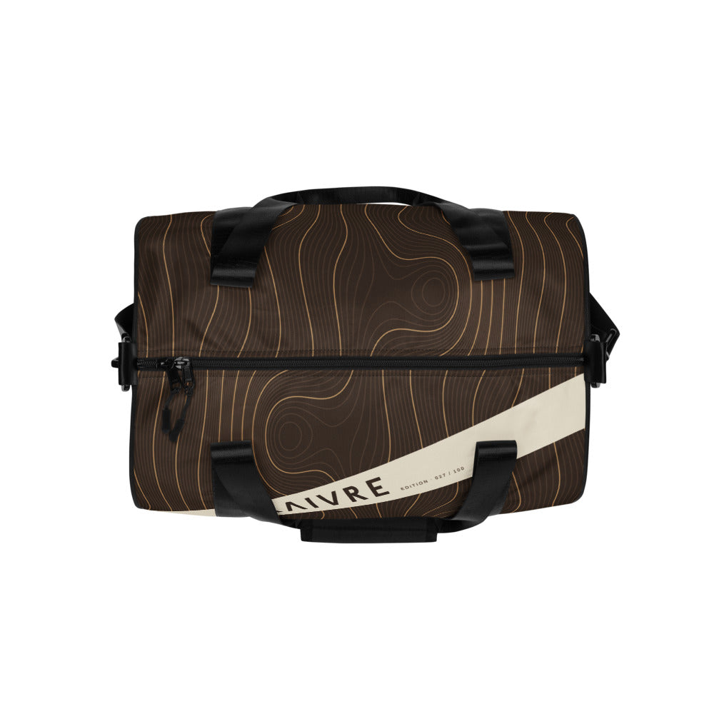 Grain Studio Gym Bag by KAIVRE, from above. Edition number shown is an example.