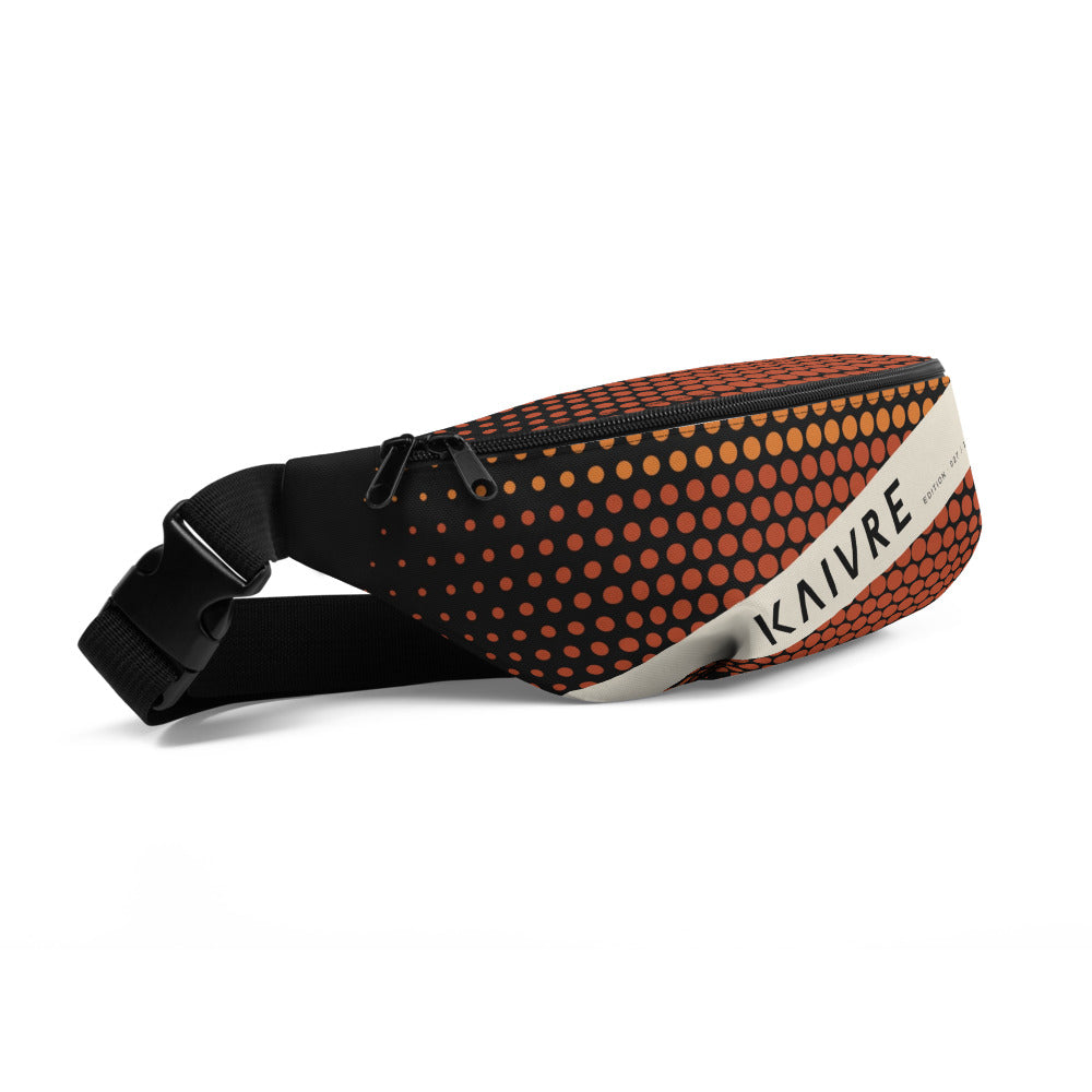 Sundown Tide Waist Bag by KAIVRE, three-quarter view. Edition number shown is an example.