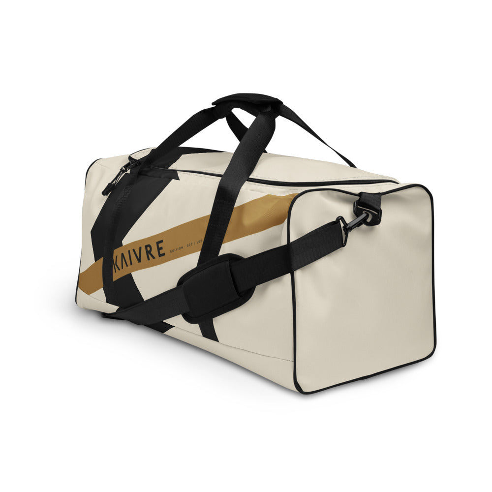 Big K Harbor Duffle by KAIVRE, from above. Edition number shown is an example.