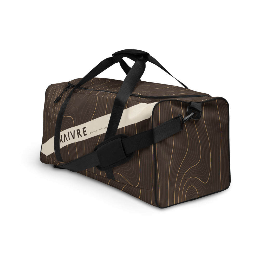 Grain Harbor Duffle by KAIVRE, from above. Edition number shown is an example.
