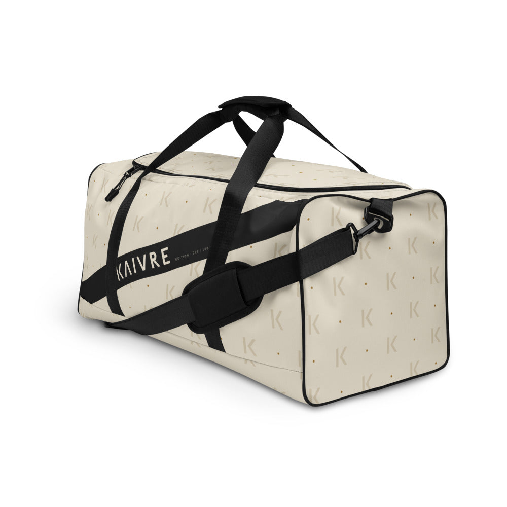 Open K Bone Harbor Duffle by KAIVRE, from above. Edition number shown is an example.