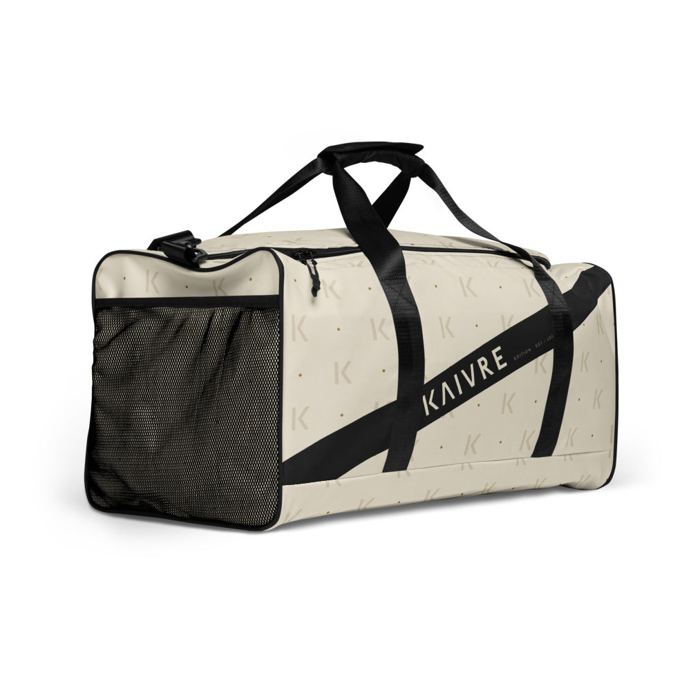 Open K Bone Harbor Duffle, three-quarter view with mesh end pocket